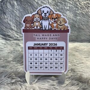 Cute Dog-Themed 2026 Desk Calendar